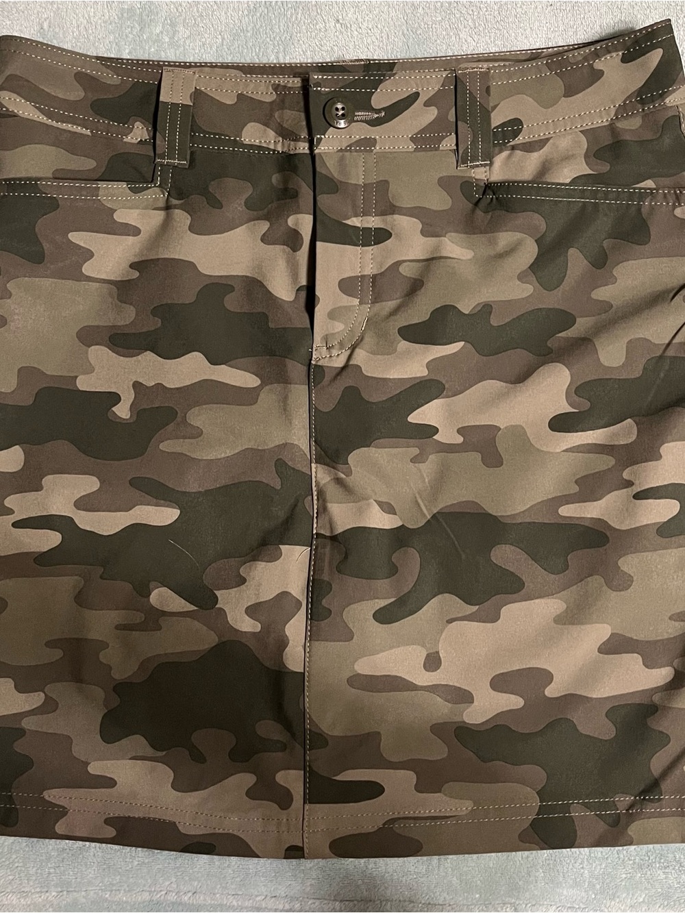 Eddie Bauer Women's Camo Flat-Front Skort in Olive and Brown